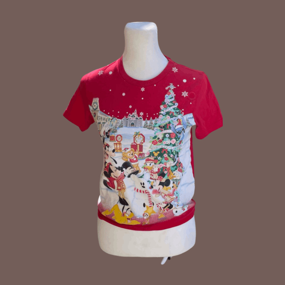 Disneyland Mickey Christmas Tee | Red Graphic | Size M | Vintage